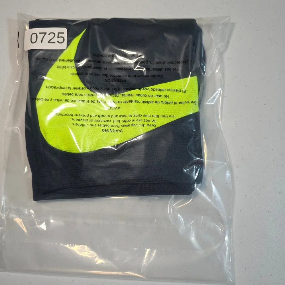 Nike YOUTH Boys Medium Basketball Shorts Navy Teal Big Neon Yellow Swoosh